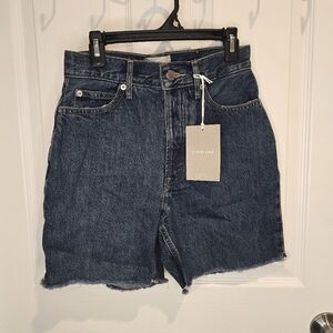 Everlane Way High Denim Shorts, Organic Cotton Size 23